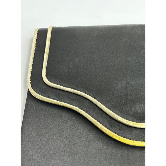 Vintage YSL Yves Saint Laurent Clutch Black Party Formal Purse - Picture 3 of 14